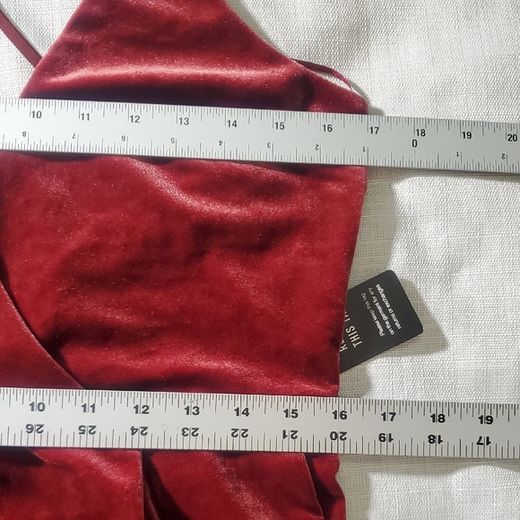 NWT Express Velvet Romper Jumpsuit Size 10 Elegant Burgundy - Picture 12 of 13